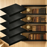 Lot de 5 couvre-étagères en fil métallique noir pour bois, 12x24 pouces, en panneau imperméable de 0,47 pouce d'épaisseur, pour garde-manger