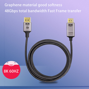 Cable Adaptador DP <span class=keywords><strong>a</strong></span> HDMI Trenzado <span class=keywords><strong>de</strong></span> Nailon, Chapado en Oro, 8K60Hz, Cable Convertidor DP Macho <span class=keywords><strong>a</strong></span> HDTV Macho para Laptop - Product Image 2