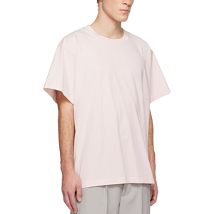 T-shirt en jersey de coton à col rond côtelé, impression personnalisée du logo, épaules tombantes, t-shirts surdimensionnés épais pour hommes - Product Image 6