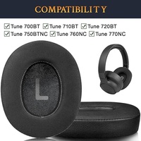 Vente chaude pour Tune 700(700BT)/710(710BT)/720(720BT)/750 Gel de refroidissement en tissu de soie respirant remplacement oreillette casque