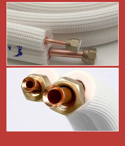 1/4 1/12 <span class=keywords><strong>Tuyau</strong></span> de connexion de <span class=keywords><strong>tuyau</strong></span> de bobine de <span class=keywords><strong>cuivre</strong></span> rouge, <span class=keywords><strong>tuyau</strong></span> d'isolation en relief blanc anti-âge - Product Image 2