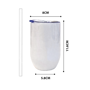 Lot de 50 gobelets à vin blancs de 12 oz pour sublimation, à <span class=keywords><strong>double</strong></span> paroi et isolés sous vide, pour transfert thermique - Entrepôt USA - Product Image 2