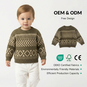 Suéter Infantil <span class=keywords><strong>de</strong></span> Manga Larga <span class=keywords><strong>para</strong></span> Invierno, Jersey <span class=keywords><strong>de</strong></span> Punto Jacquard <span class=keywords><strong>para</strong></span> Bebé, Jersey <span class=keywords><strong>de</strong></span> Algodón <span class=keywords><strong>para</strong></span> Bebé - Product Image 1