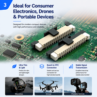 Connecteur FPC FFC horizontal de précision 0,5 mm pour la transmission de signal sur câble flexible de carte de circuit imprimé de contrôle industriel