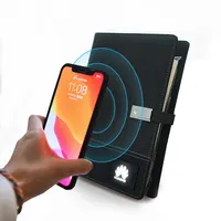 एलईडी प्रकाश के साथ 2021 थोक वायरलेस Powerbank डायरी नोटबुक लोगो यूएसबी फ्लैश ड्राइव के लिए पु चमड़े A5 योजनाकार कार्यालय व्यापार