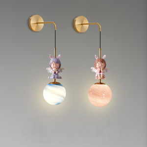 Habitación minimalista de princesa, habitación de niños, luz de pared de cobre, luz de pared <span class=keywords><strong>Annie</strong></span> de bebé, lámpara de noche de dormitorio de estilo moderno bonito - Product Image 2