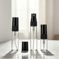 Flacon pulvérisateur de parfum miniature en verre en gros 2ml 3ml 5ml 10ml, atomiseur vide rechargeable, flacon de voyage portable avec pompe pulvérisatrice noire
