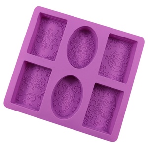 Hot Quality Custom 3d <b>square</b> Rectangular Round Handmade Soap Moulds Handmade Silicone Soap Mold with logo - Product Image 6