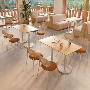 Maßgefertigtes Modernes Holz+PU-Leder Restaurant-Möbelset Café-Sitzbank & Esstische für Hotelnutzung - Product Image 5