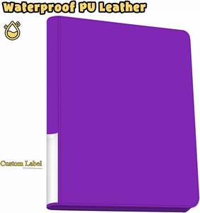 Carpeta de Gran Capacidad para Tarjetas Coleccionables, con 12 Bolsillos, Álbum de Cuero PU Negro Personalizado con Cierre - Product Image 4