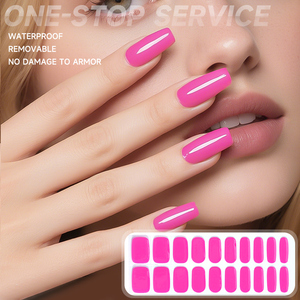 Tùy Chỉnh Hàn Quốc Màu Tinh Khiết Bán Chữa Khỏi Gel Dán Móng Tay Móng Tay Thiết Lập UV Chữa Khỏi Gel Dải Móng Tay - Product Image 2