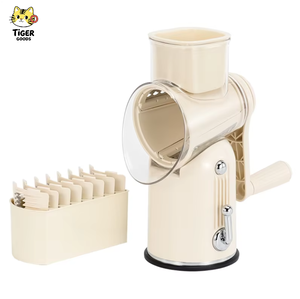 Gadget de cuisine multifonctionnel TGYW, râpe manuelle en plastique et acier inoxydable à manivelle rotative pour fromage, carotte, ail - Product Image 1