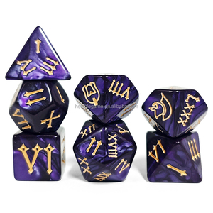 Juego de Dados Poliédricos con Diseño Único de Números Romanos HS Pearl, Juego de Dados Acrílicos para Juegos de Mesa, DND, <span class=keywords><strong>Dungeons</strong></span> and Dragons - Product Image 4