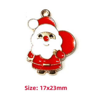 Accessoires de bijoux en alliage de zinc, motif de Noël, série Père Noël, avec émail goutte d'huile, pour collier, porte-clés, chaîne de téléphone portable et pendentif - Product Image 5