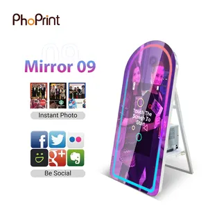 Magic Mirror Booth 55'' Touch Screen Mirror Photo Booth Machine Kiosk For Event
