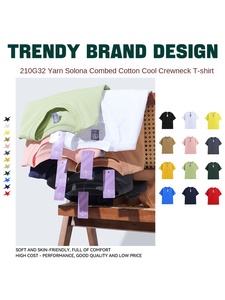 Fabricantes de ropa Custom Summer New Arrivals 210 Gramos Minimalista Color sólido Cuello redondo Camiseta de manga corta para hombres - Product Image 6