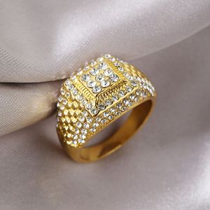 Anello in Metallo con Strass alla Moda <span class=keywords><strong>2023</strong></span>, Gioiello da Mano Stile Hip Hop con Diamanti per Uomo - Product Image 3