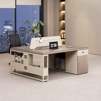 BGZ-241X Ensemble de bureaux et chaises de bureau en bois, design simple et minimaliste, pour 4/6 personnes, poste de travail cloisonné pour employés