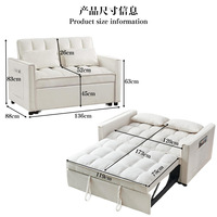 Nuevo Sofá Cama Multifuncional de Tela 2025 Diseño Moderno y Sencillo Plegable de Doble Uso para Hogares Pequeños Sala de Estar y Dormitorio