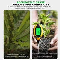 Testeur numérique de sol 4 en 1 avec pH, humidité, température, et mesure de la lumière pour les plantes de jardin et de ferme