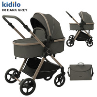 Poussette Bébé 2-en-1 Kidilo Personnalisée en Usine, en Alliage d'Aluminium, Réversible, Pliable, Portable, Position Assise-Allongée-Plat, pour Nouveau-né
