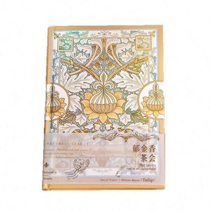 Carnet de notes haut de gamme Shiguang à couverture rigide plaquée à froid, série Poésie Fleurs Épanouies, ligné horizontal A5, idéal pour étudiants et cadeaux - Product Image 1
