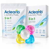 10g 5 compartiments Capsules de lessive écologiques pour un nettoyage en profondeur, toutes liquides, emballage personnalisé, OEM, marque privée, pour usage domestique