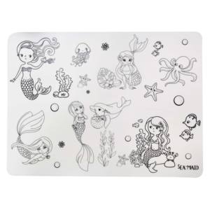 แผ่นรองจานซิลิโคนสำหรับเด็ก ปลอดสาร BPA เป็นมิตรกับสิ่งแวดล้อม ล้างทำความสะอาดได้ ใช้สำหรับระบายสี วาดภาพ  แผ่นรองโต๊ะซิลิโคนสำหรับระบายสี - Product Image 4