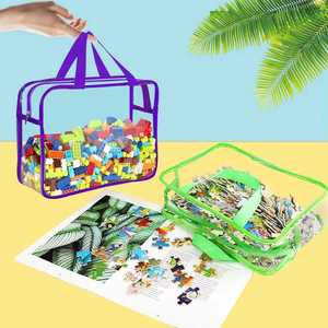 Reusable Custom Clear Waterproof PVC Toy Storage Bags Large Fashionable Zipper Closure Women Cosmetic <b>Makeup</b> <b>Cases</b> with Handle - Product Image 4