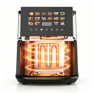 Friteuse à air Anbolife <span class=keywords><strong>8L</strong></span> avec fenêtre visible, en acier inoxydable, écran tactile numérique, 16 menus prédéfinis, four à air chaud antiadhésif, OEM - Product Image 5