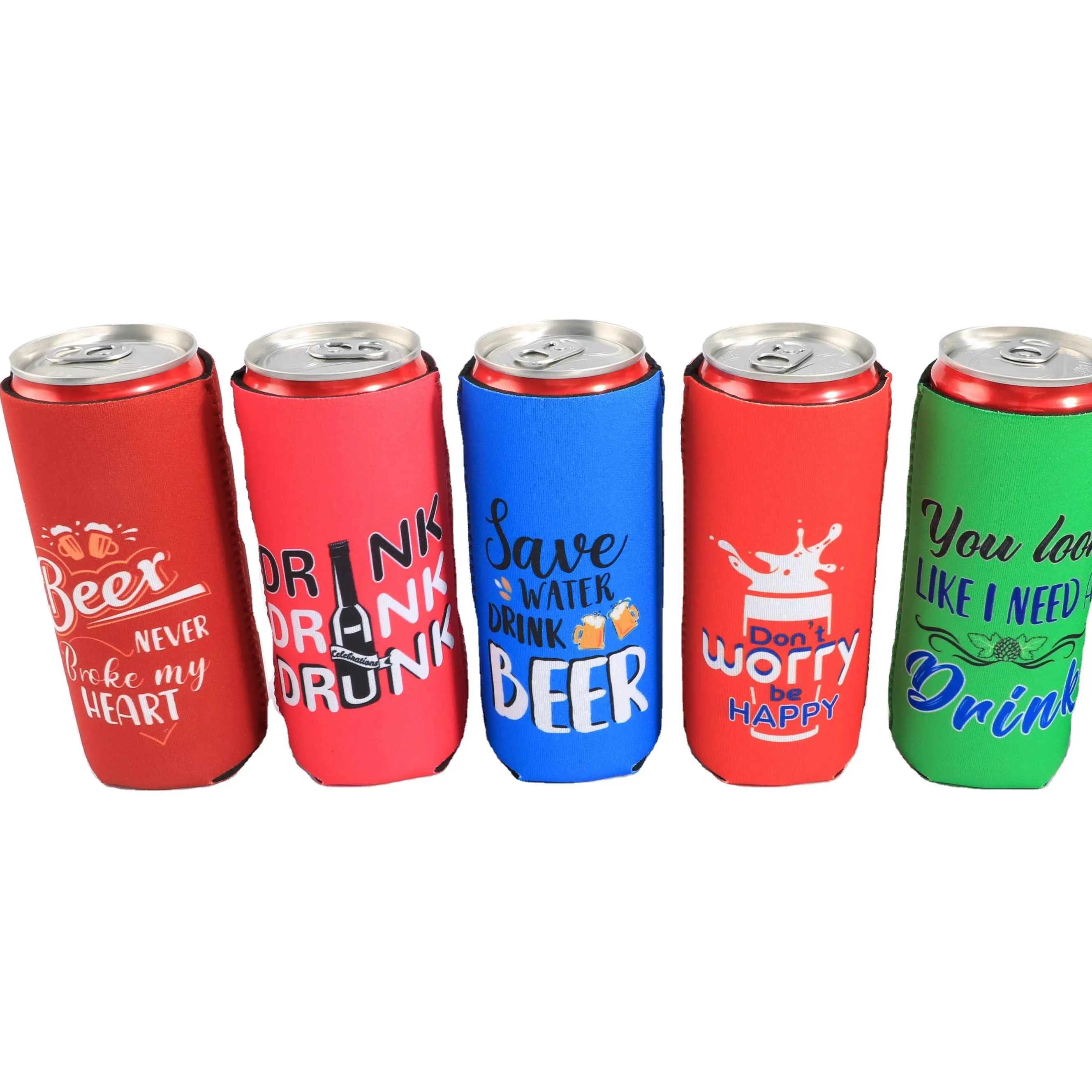Neoprene Sublimation Printing Insulated Beer Can Holder Cooler Sleeve with 330ML Neoprene slim cooler coozies