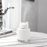Humidificateur d'air portable YINHI Mini USB pour animaux de compagnie, nouveau diffuseur ultrasonique 300 ml, mignon chat, pour enfants, avec veilleuse, pour bureau et voiture, aromathérapie