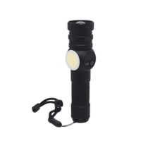 Torcia LED Multifunzione in Alluminio Ricaricabile USB con Luce Laterale COB, Base Magnetica, per Campeggio, Emergenze e Riparazioni, IP44