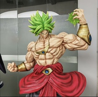 Statue de Broly grandeur nature 1:1 de Dragon Ball Z avec base à effet énergétique en résine et fibre de verre, objet de collection décoratif