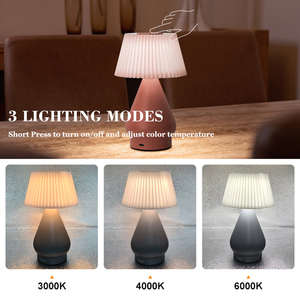 Nouvelle lampe de bureau rechargeable simple et compacte, éclairage décoratif pour la maison et la table de chevet, abat-jour en tissu, charge USB Type-C, sans fil, sur batterie - Product Image 4