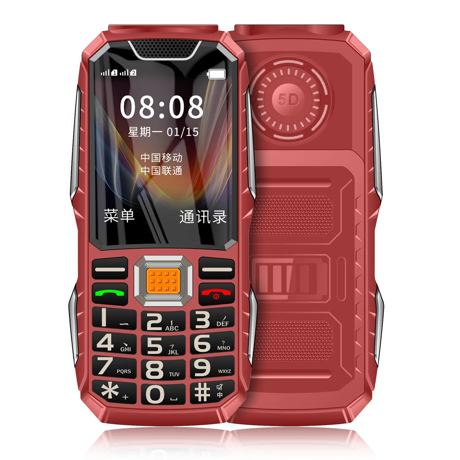 Ponsel Layar Besar W2019 Baterai Besar Standby Super Panjang Ponsel Murah Rugged Phone One Key Flashlight.