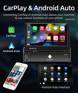 Đầu CD xe hơi Android 14 đa năng BQCC 1Din, màn hình 7 inch thu vào, dẫn đường GPS, FM/RDS/AM/BT, CarPlay, kết nối gương, bảo hành 1 năm - Product Image 2