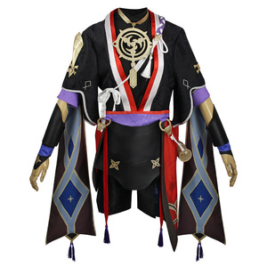 Costume de <span class=keywords><strong>cosplay</strong></span> <span class=keywords><strong>Scaramouche</strong></span> Fatui Balladeer Genshin Wanderer KunikuHalloween Anime Game Genshin Impact pour hommes - Product Image 5