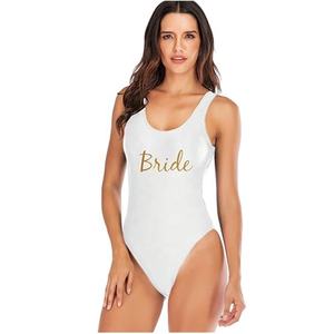 Addio al nubilato personalizzato costume da sposa per festa da sposa donna di squadra costume da bagno con una lettera stampa costumi da bagno della squadra damigella d'onore - Product Image 4