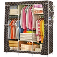 Armoire en Métal Non-Tissé à Compartiments Multiples, Design Moderne, Démontable pour Chambre d'Hôtel ou Salon