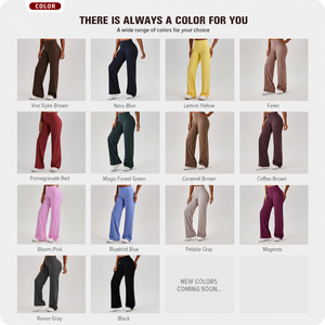Pantalones de yoga de cintura alta para mujer, efecto levantacola, pierna ancha, sensación de segunda piel, ropa deportiva, logotipo personalizado, OEM, ODM, marca privada, venta al por mayor - Product Image 4