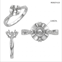 Massiver 18k Gelbgold Natürlicher Diamant Zarter Halbmontierter Verlobungsring Blanko-Fassung Brautschmuck Feiner Schmuck