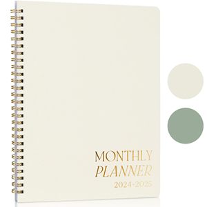 Wholesale Beige Custom Printing Hardcover Gift Book Promotional Spiral Notebook <b>Journal</b> 2025 Monthly Planner - Product Image 1