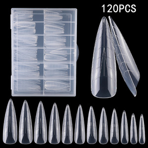 96 faux ongles en acrylique pour la pratique, 4 styles mixtes, couvrance totale, courts, pour l'entraînement au nail art en gel - Product Image 5