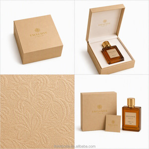 Boîte Cadeau <span class=keywords><strong>de</strong></span> Parfum Professionnelle Personnalisée en Similicuir Marron avec Emblème Doré, Couvercle à Charnière, Étui Rigide 100ml – Emballage Haut <span class=keywords><strong>de</strong></span> Gamme - Product Image 4