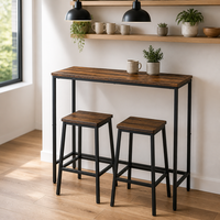 Meja Konsol Sempit Rustic Industrial untuk Ruang Tamu dengan Rangka Logam Hitam yang Kokoh
