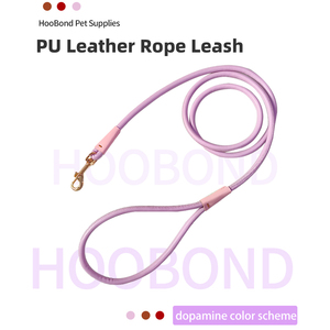 สายจูงสัตว์เลี้ยงหนังไมโครไฟเบอร์สีมาการองพรีเมียม ดีไซน์น่ารัก พร้อมตะขอทองเหลือง - Product Image 3