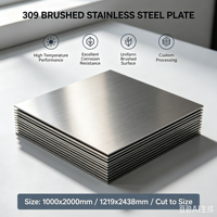 Plat Baja Tahan Karat 309, Tahan Suhu Tinggi, Hasil Wire Drawing, Lembaran SS untuk Tungku, Insinerator, Kiln, Pemotongan, Pengelasan