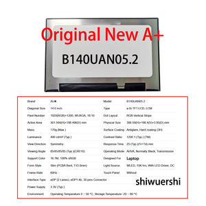 Écran LCD TFT 14 pouces A+ d'origine, neuf, 1920*1200 EDP 30 broches B140UAT01.0 LP140WU4 SPB1 SPD2 SPK1 MNE007QS5-1 B140UAN08.0 B140UAN05.2 - Product Image 3