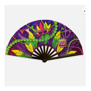 Grandi ventagli a mano per feste personalizzate martedì Gras - Product Image 2
